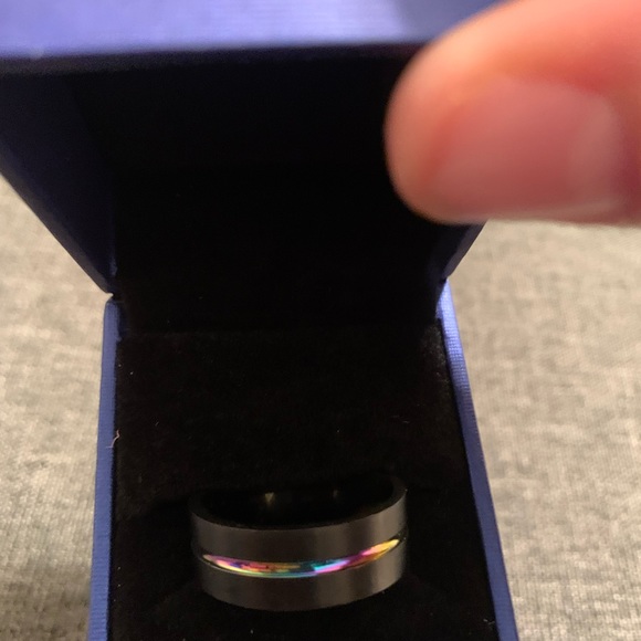 Mens wedding band rainbow - Picture 5 of 6